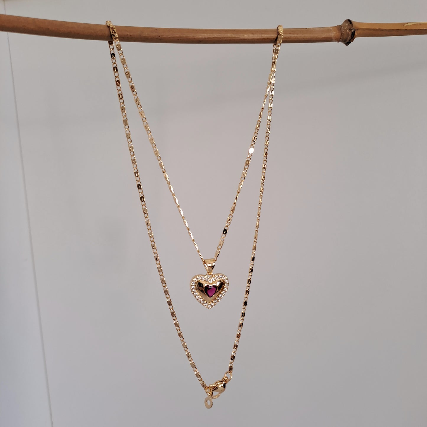 18k gola plated necklace with AAA+ zircons,length 50cm