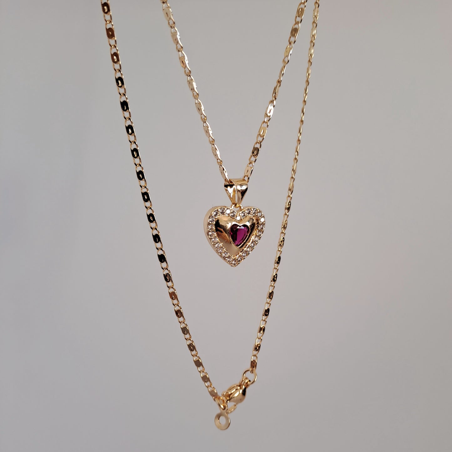 18k gola plated necklace with AAA+ zircons,length 50cm