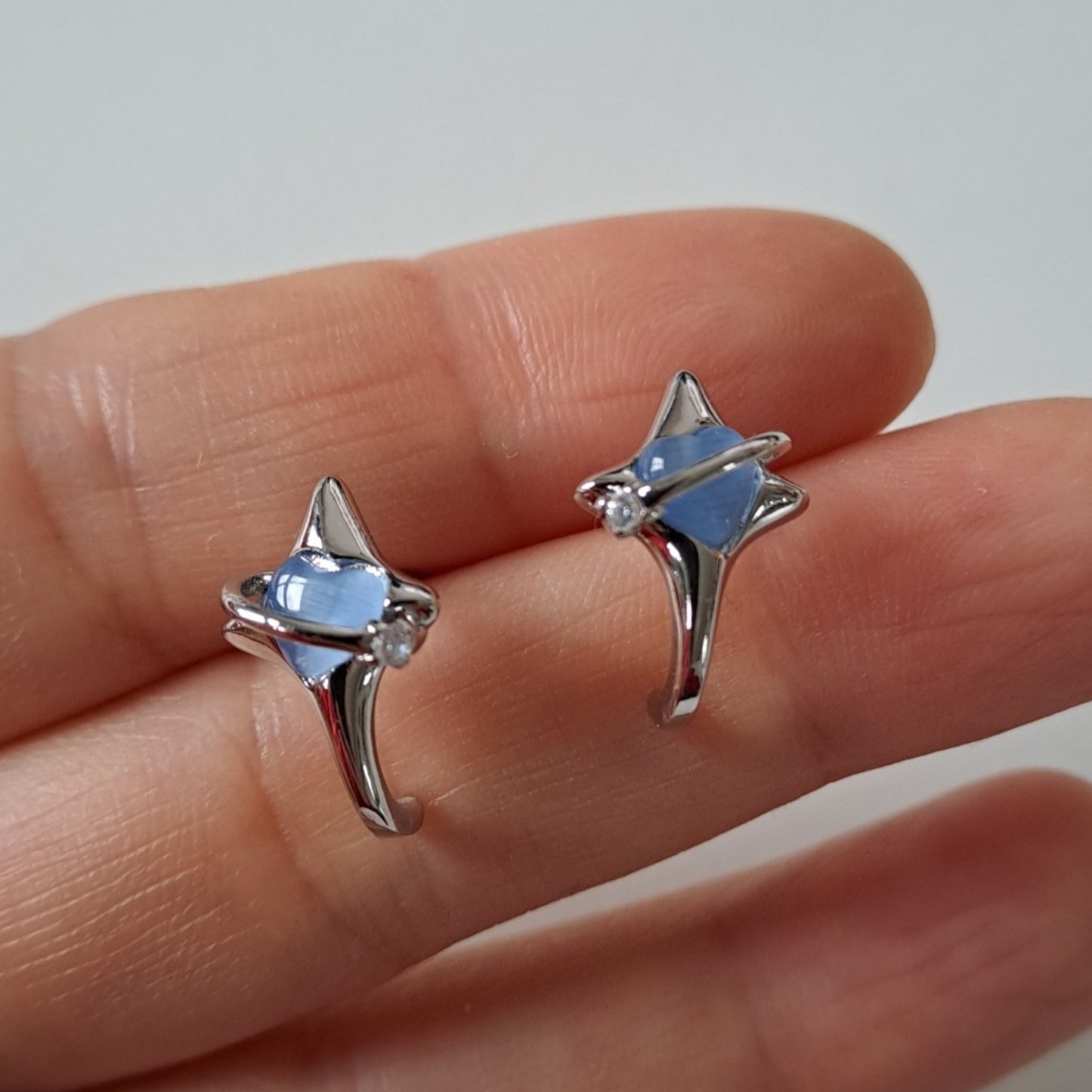 white gold plated mini stud