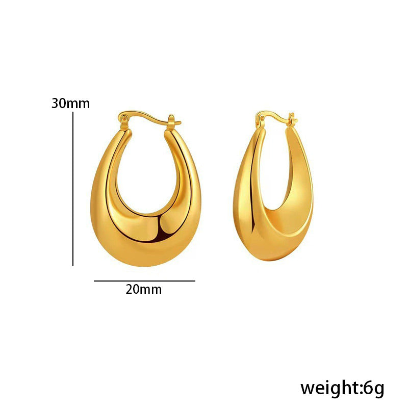 18K Gold-Plated Copper Geometric Earrings ·hollow design