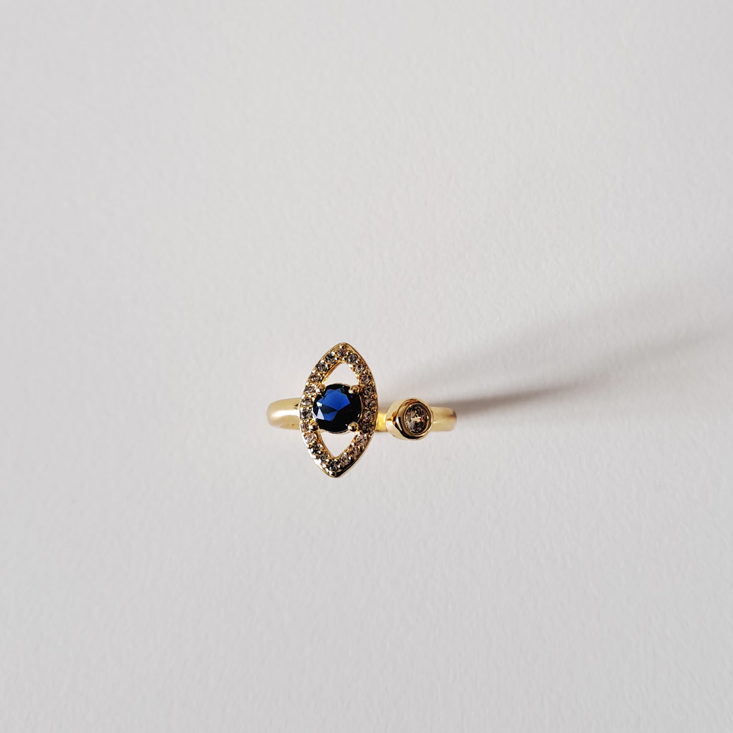 18k gold plated brass open ring /eye design