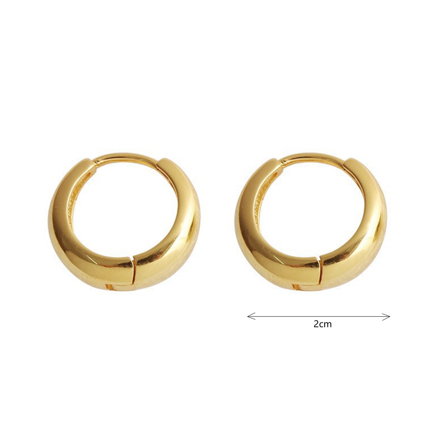 Chic Gold Hoop Earrings – Simple, Stylish & Cool for Women, diameter 20mm