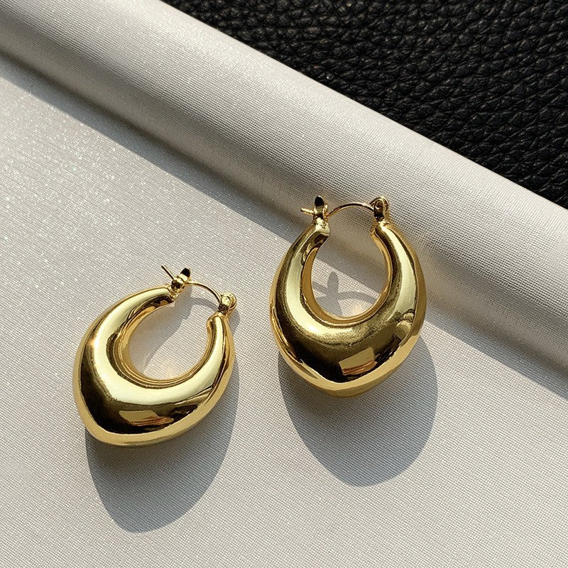 18K Gold-Plated Copper Geometric Earrings ·hollow design