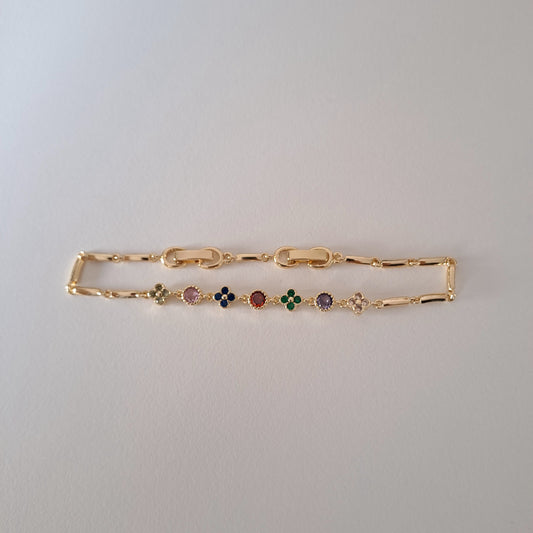 18k gold-plated brass bracelet embedded with AAA+zircons