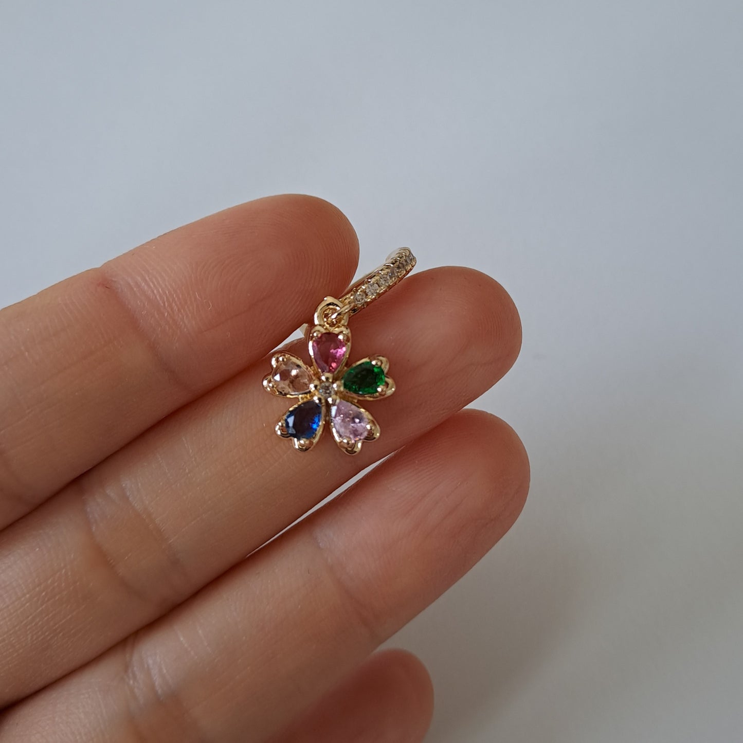 18k gold plated brass earrings,with colour AAA+zircons,length 27mm