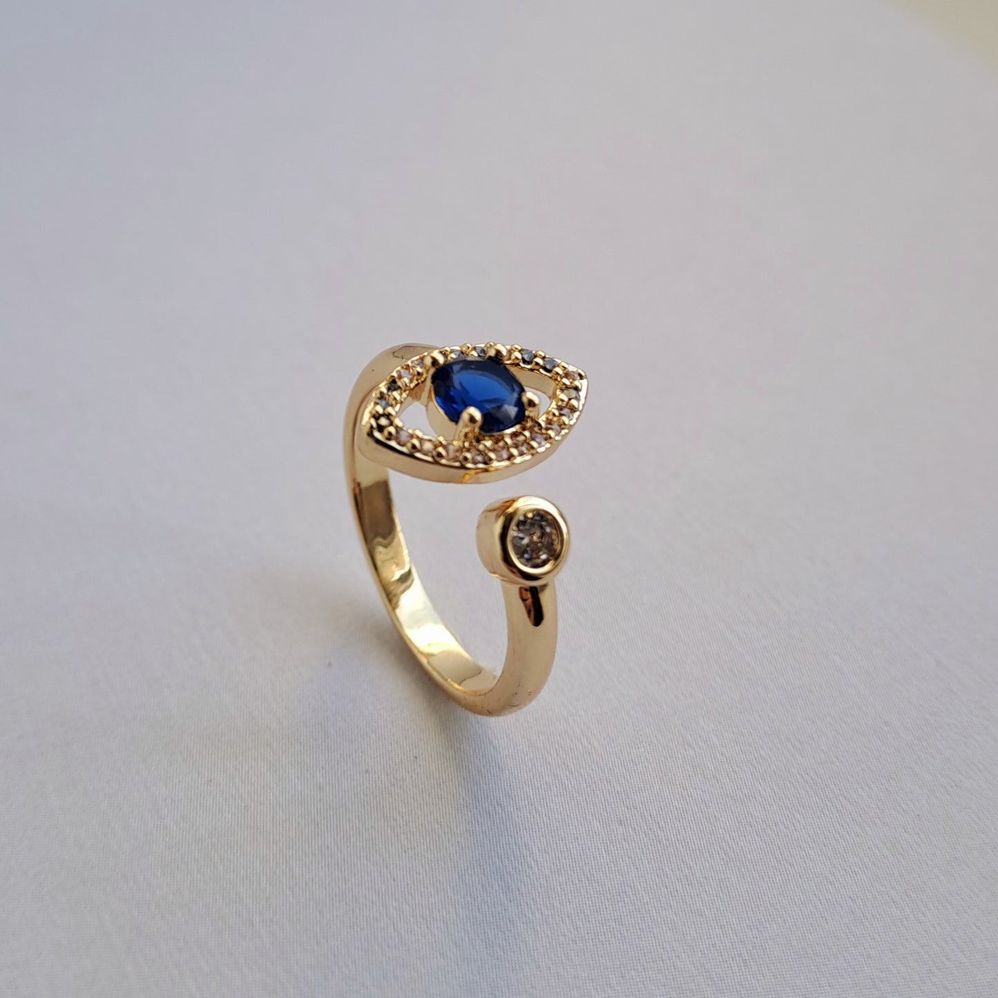 18k gold plated brass open ring /eye design