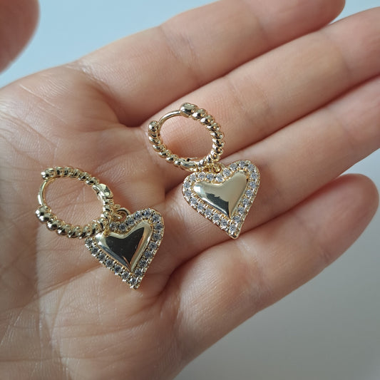 18k gold plated earrings, length 32mm