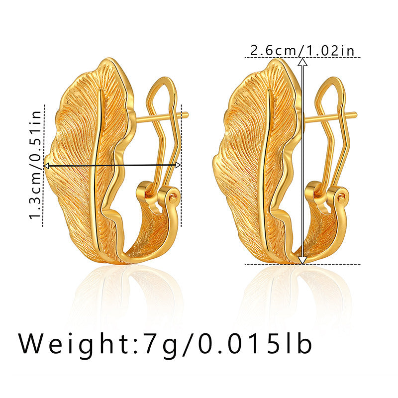 18K Gold Plated Leaf Ear Cuffs – Vintage Minimalist Earrings