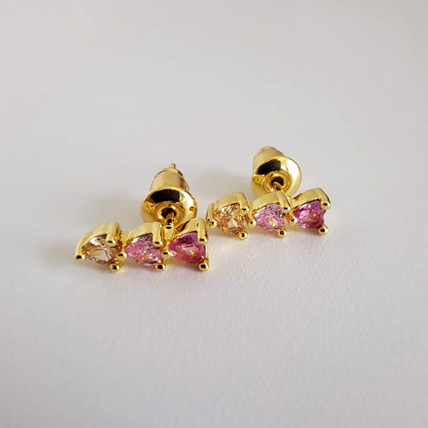 Mini Dainty Heart Drop Earrings – 18K Gold Plated Sweet Copper Earrings