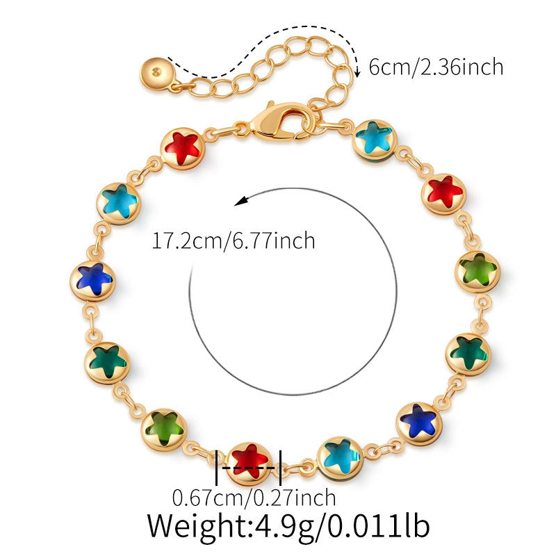 18k gold-plated crystal bracelet/star glass diamond
