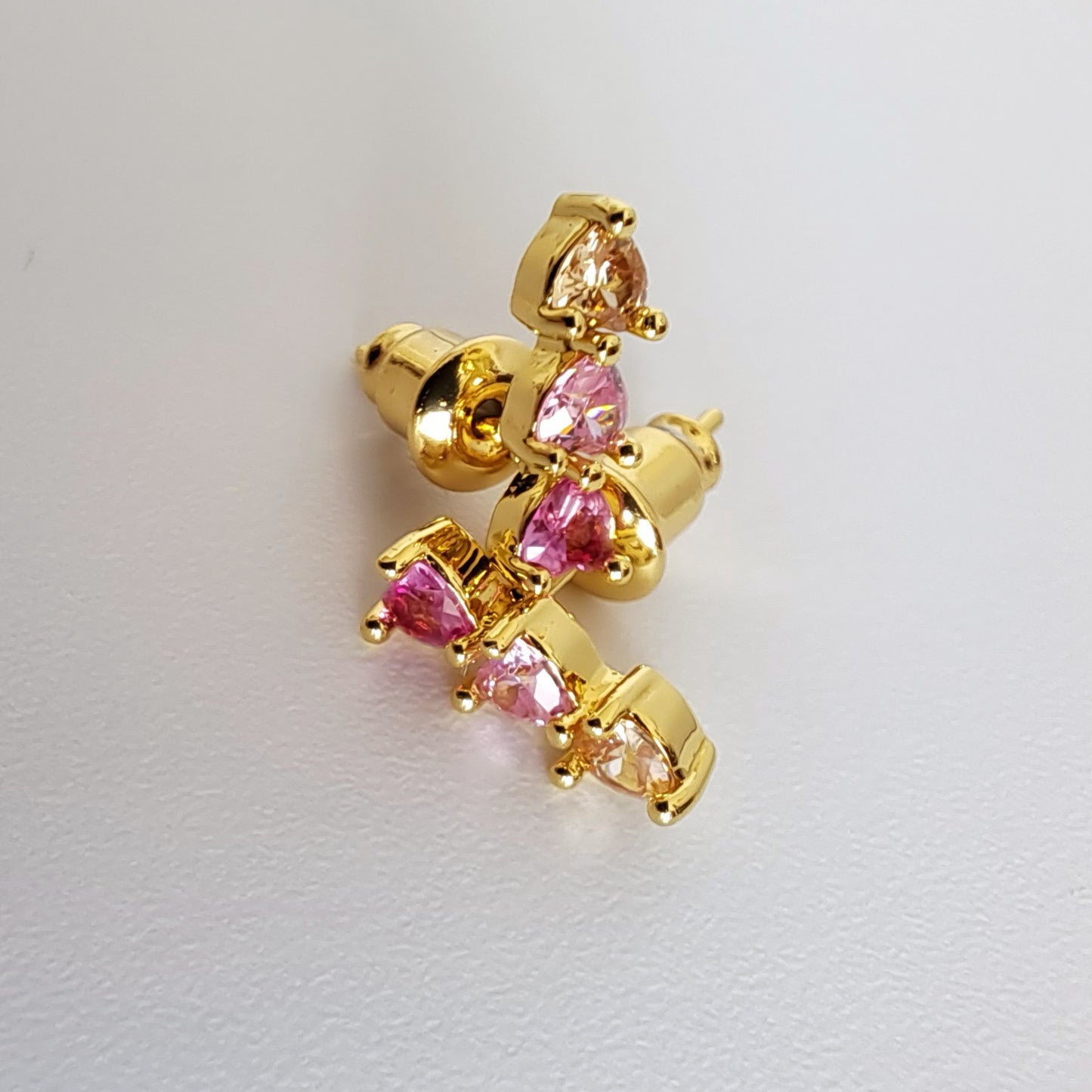 Mini Dainty Heart Drop Earrings – 18K Gold Plated Sweet Copper Earrings