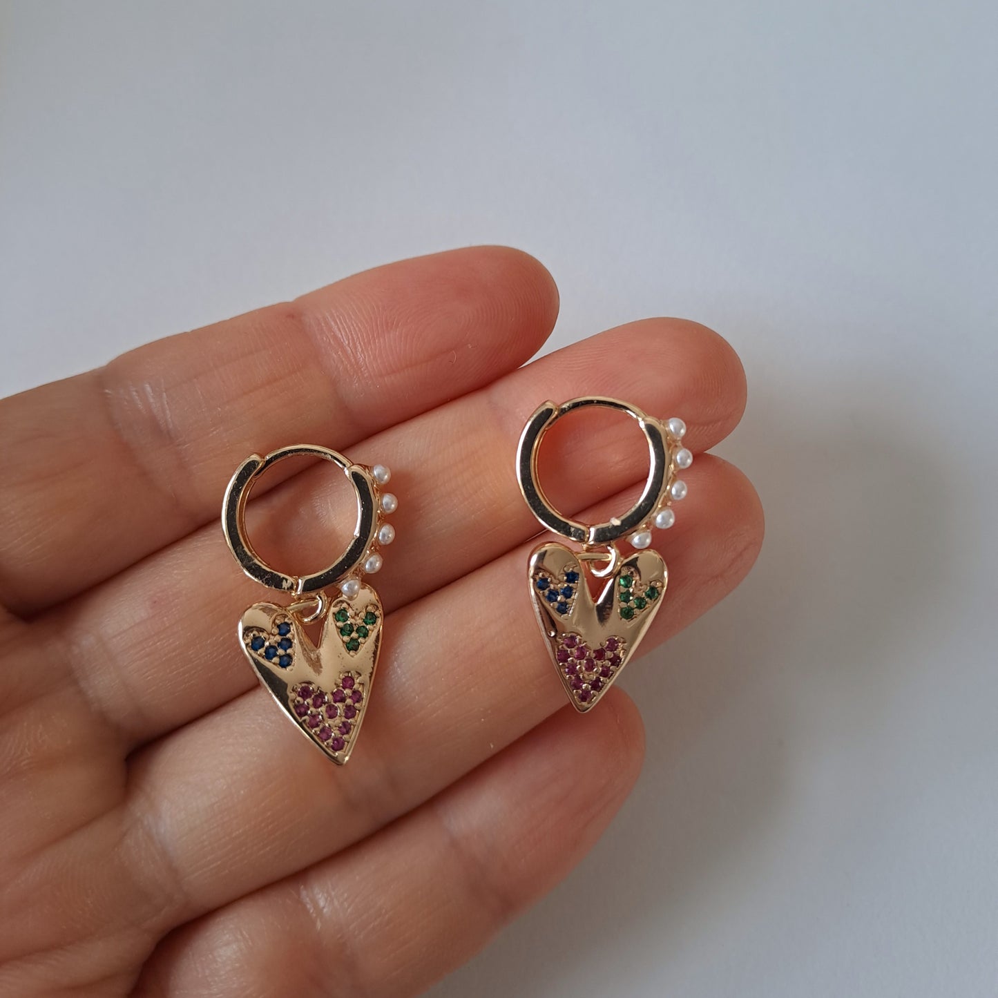 18k gold plated earrings, length 27mm