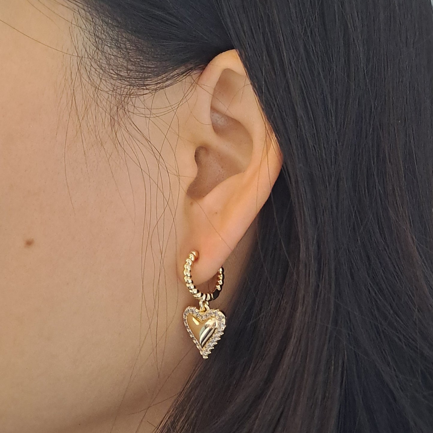 18k gold plated earrings, length 32mm
