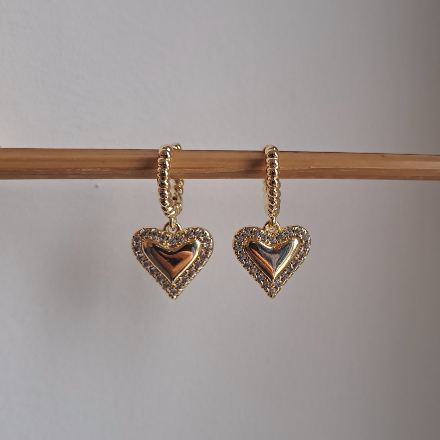 18k gold plated earrings, length 32mm