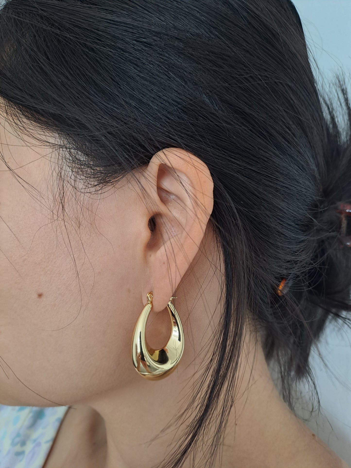 18K Gold-Plated Copper Geometric Earrings ·hollow design