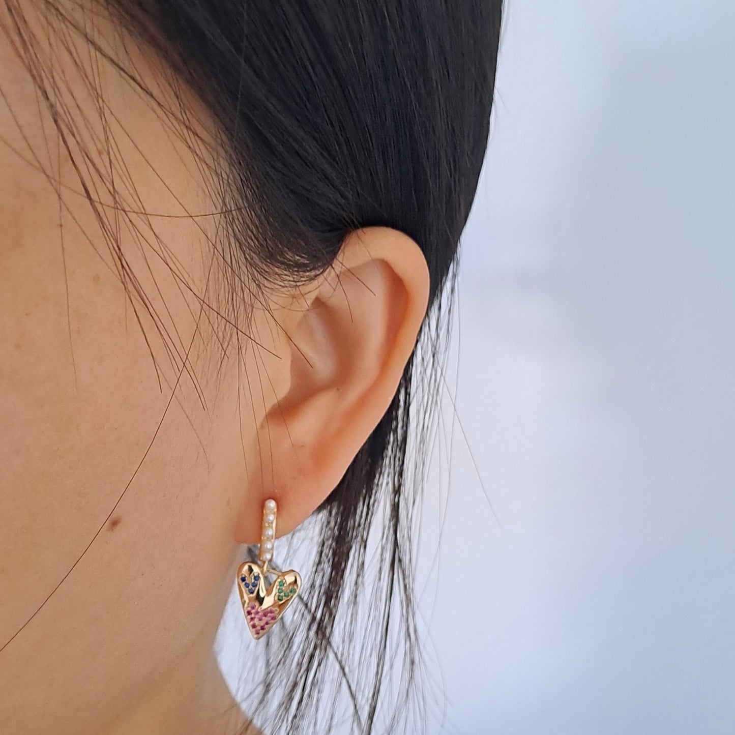 18k gold plated earrings, length 27mm