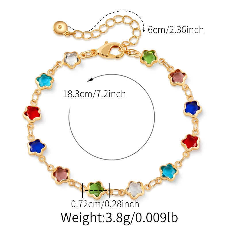 18k gold-plated crystal bracelet/flower glass diamond