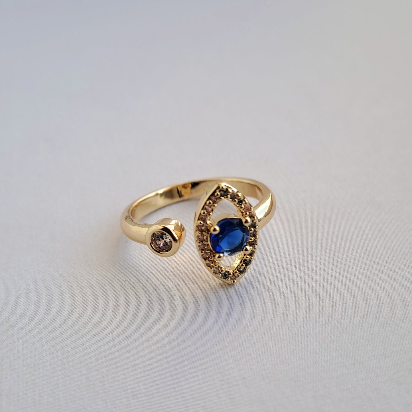 18k gold plated brass open ring /eye design