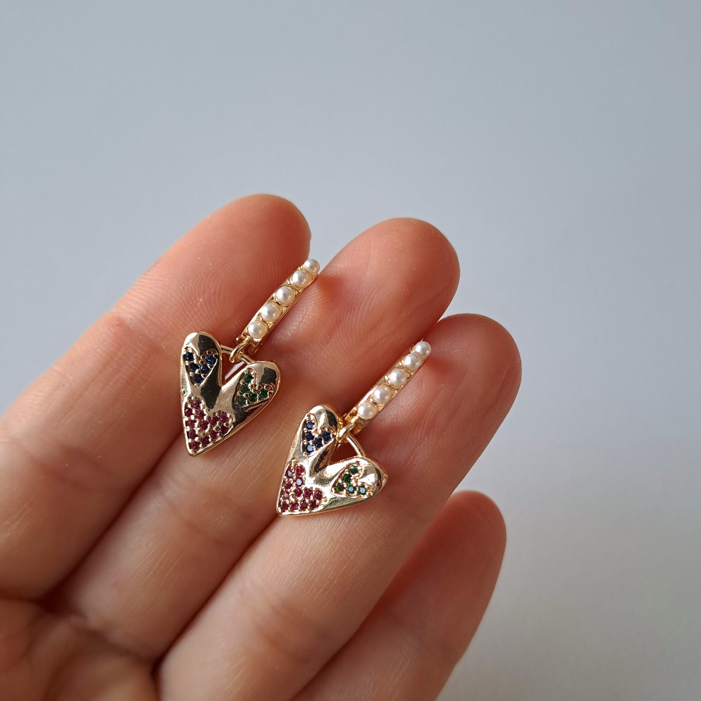 18k gold plated earrings, length 27mm