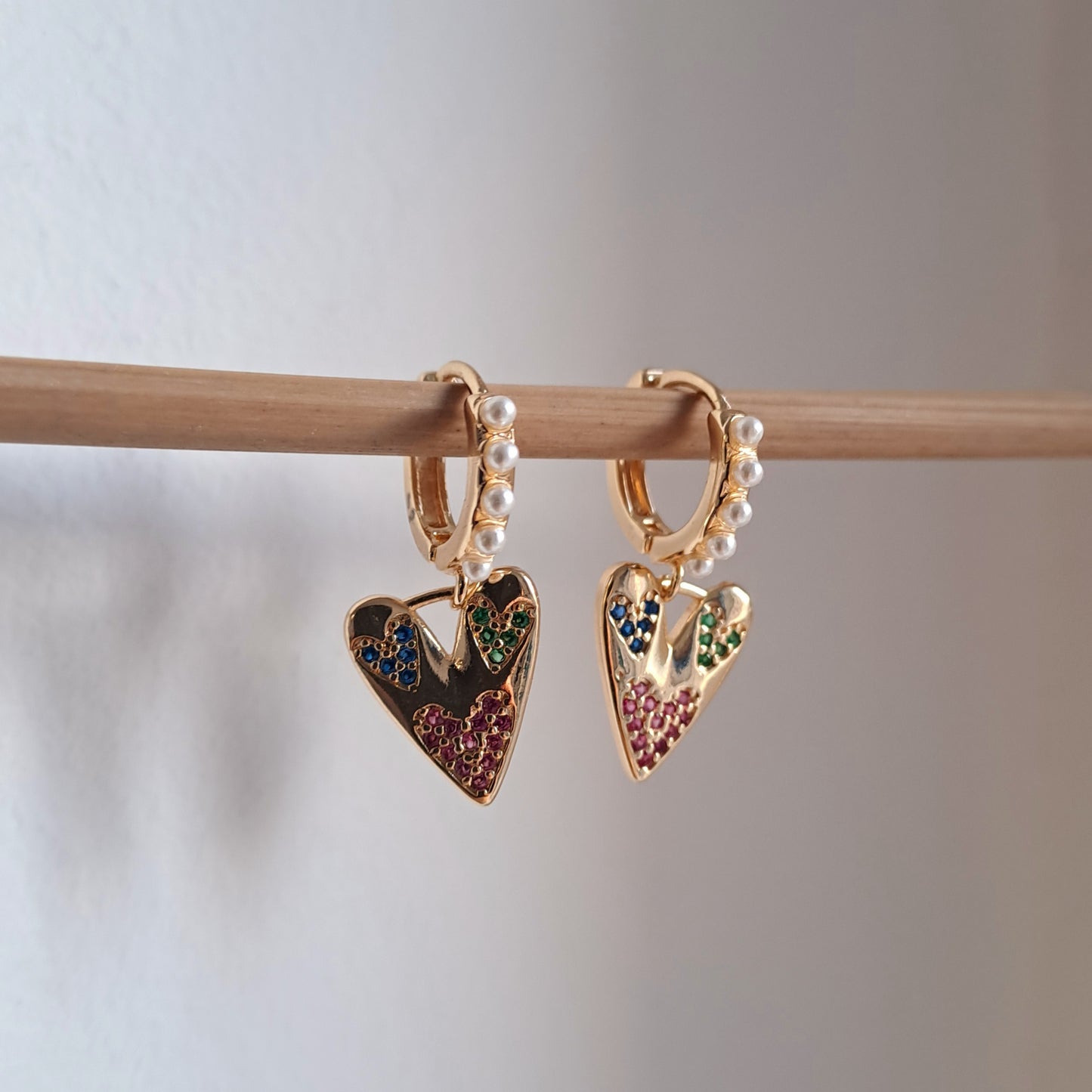 18k gold plated earrings, length 27mm