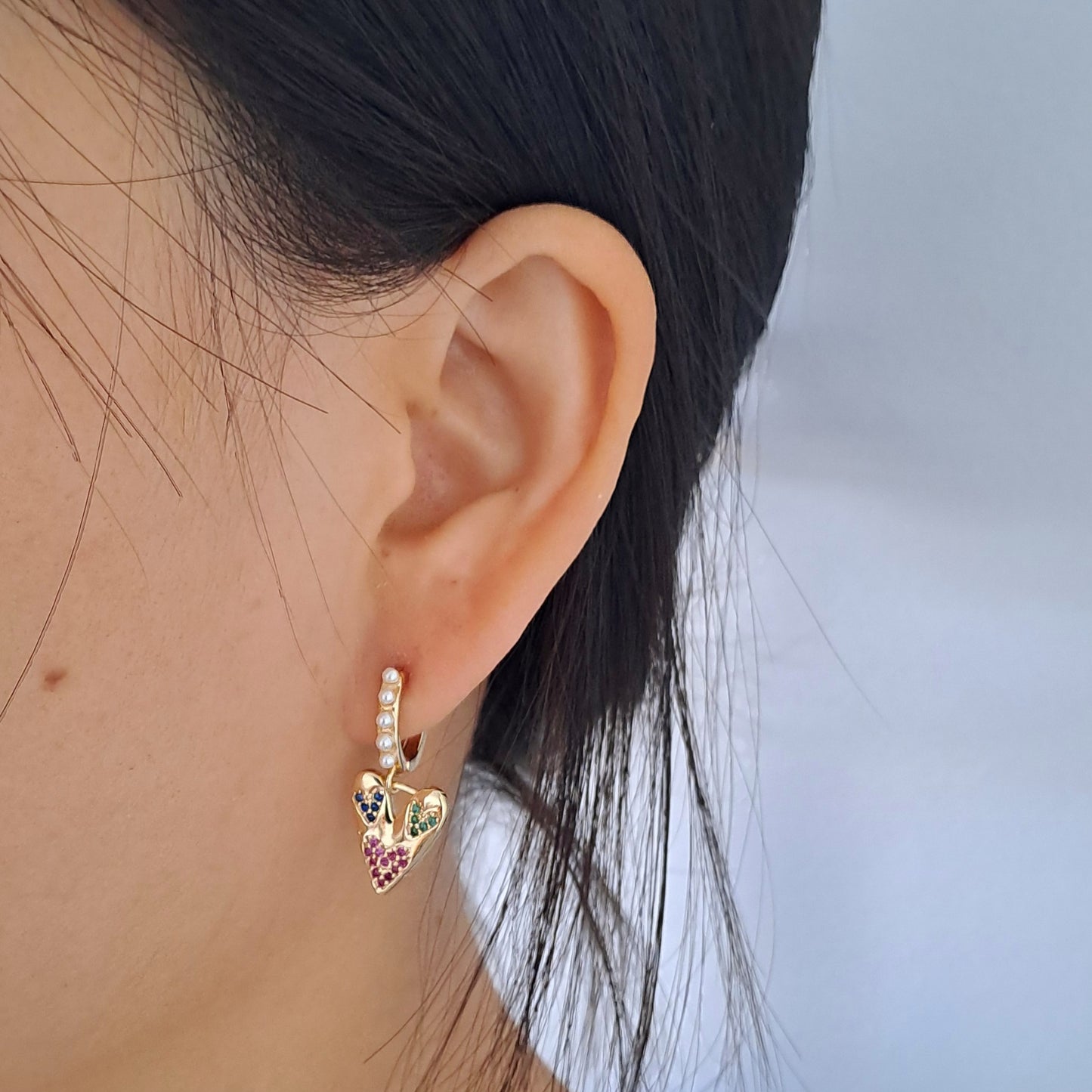 18k gold plated earrings, length 27mm