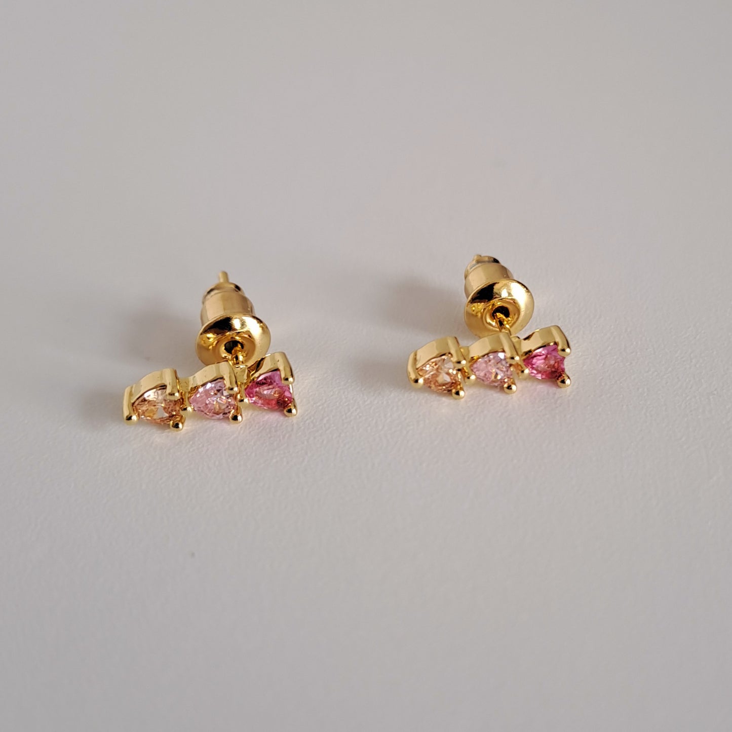 Mini Dainty Heart Drop Earrings – 18K Gold Plated Sweet Copper Earrings
