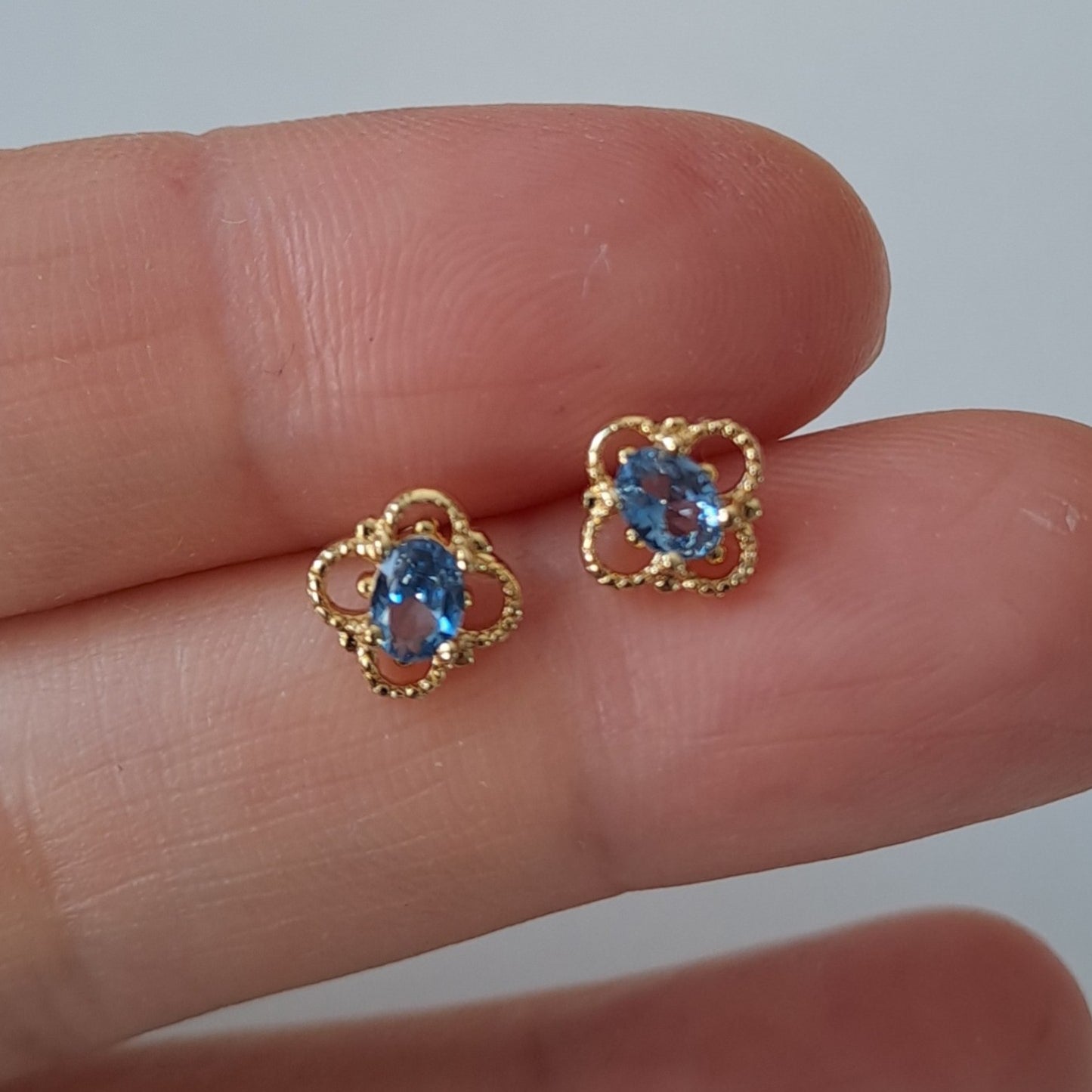 Gold Plated Copper Stud Earrings with AAA+ Cubic Zirconia