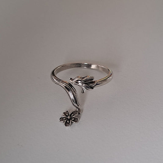 Vintage Silver plated Adjustable Open Ring