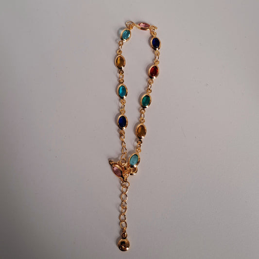 18k gold-plated crystal bracelet/flower glass diamond