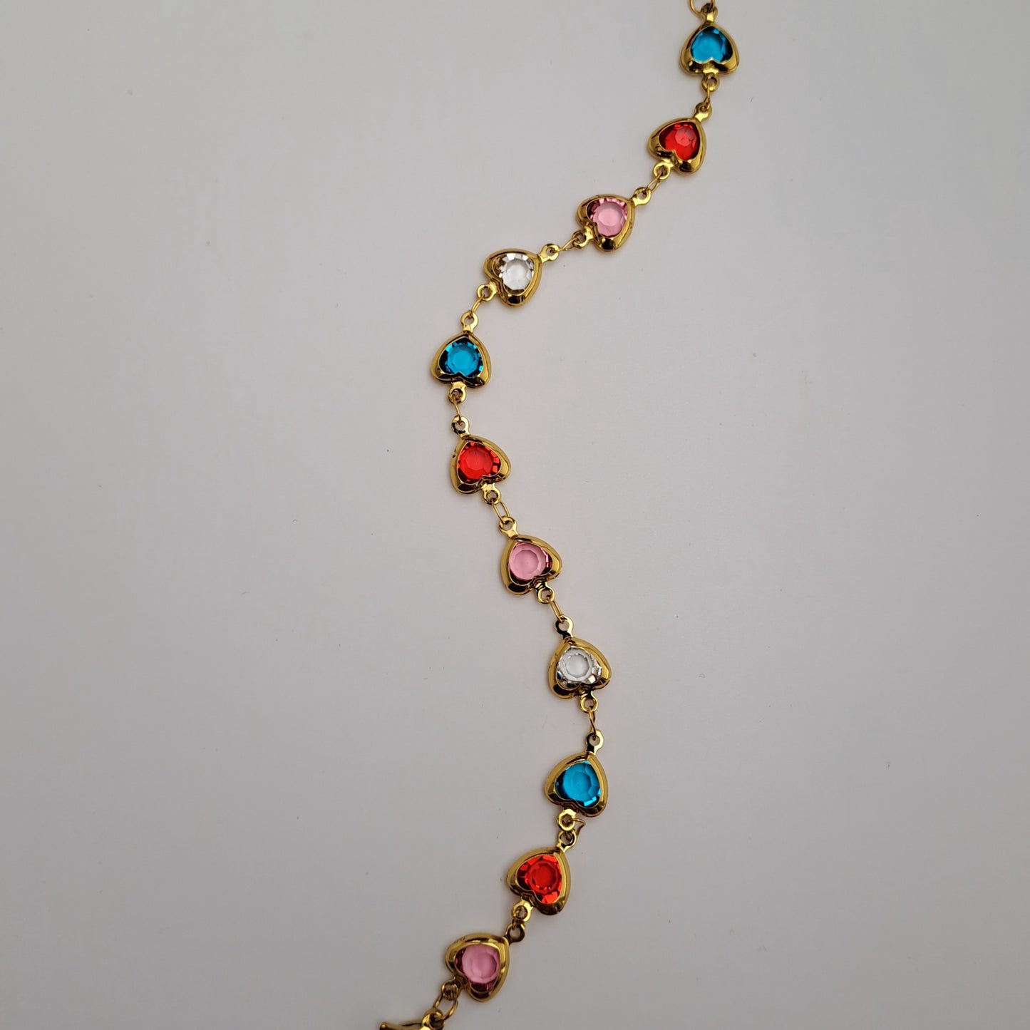 Gold plated stainless steel bracelet , heart shape design, waterproof