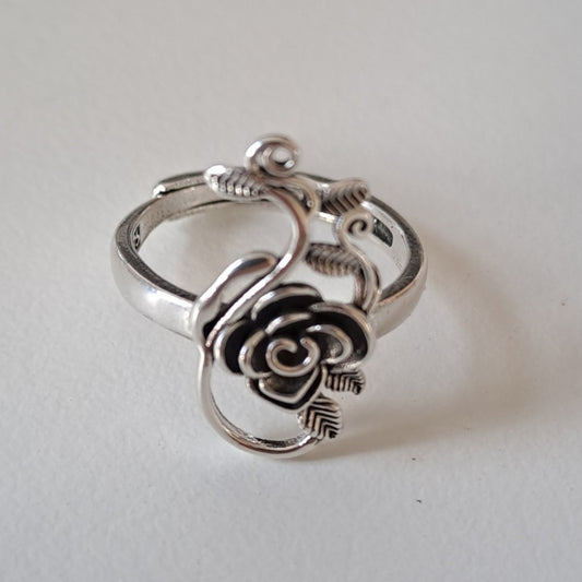 Vintage Silver plated Adjustable Open Ring