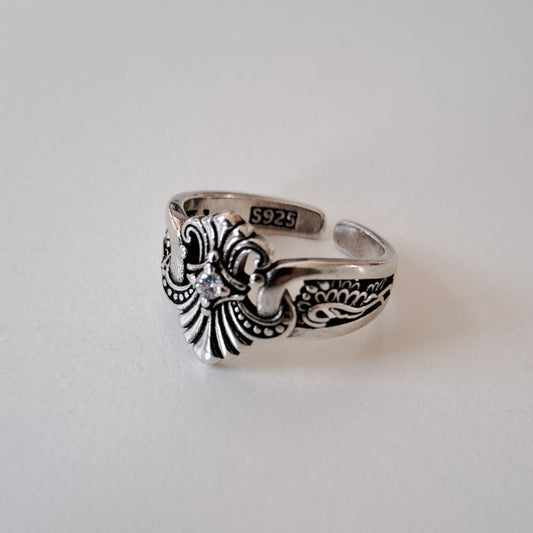 Vintage Silver plated Adjustable Open Ring