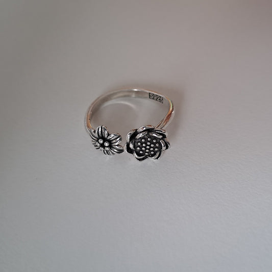 Vintage Silver plated Adjustable Open Ring