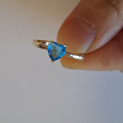 Ocean Glow Zircon Ring – Gold-Plated Minimalist Jewelry