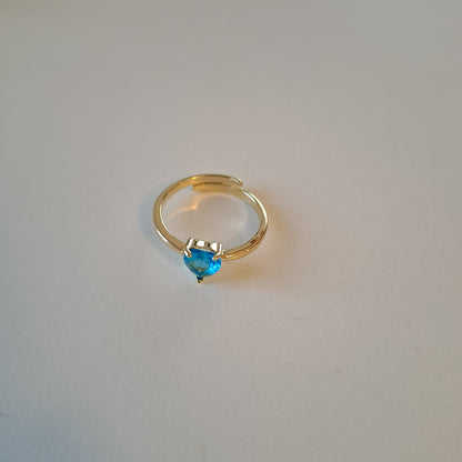 Ocean Glow Zircon Ring – Gold-Plated Minimalist Jewelry