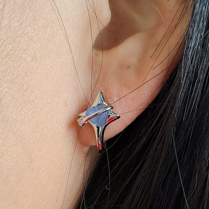 white gold plated mini stud