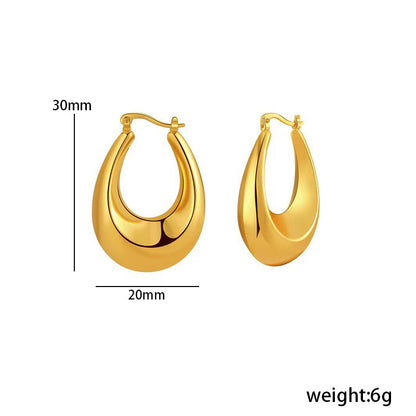18K Gold-Plated Copper Geometric Earrings ·hollow design