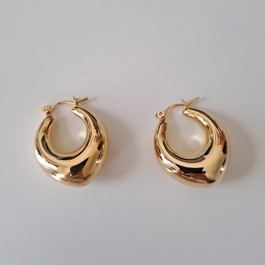 18K Gold-Plated Copper Geometric Earrings ·hollow design