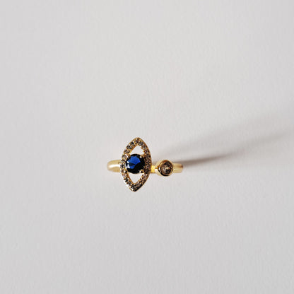18k gold plated brass open ring /eye design