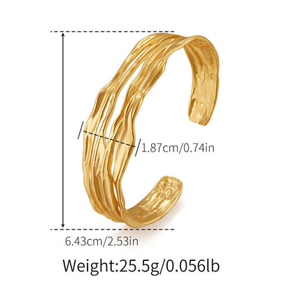 Real gold electroplating bracelet/ stacking business chic retro bracelet