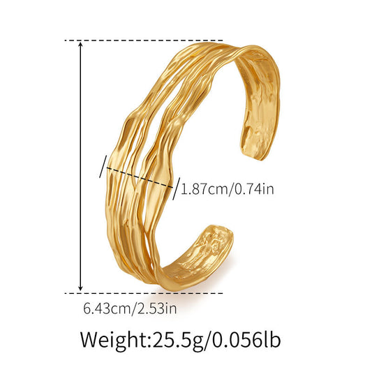 Real gold electroplating bracelet/ stacking business chic retro bracelet