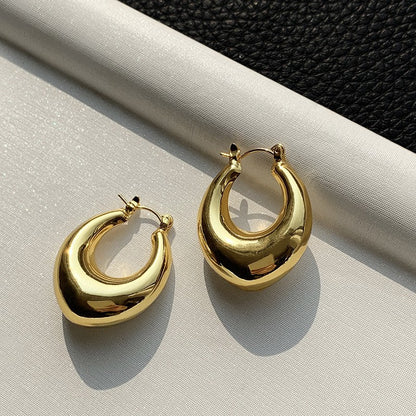 18K Gold-Plated Copper Geometric Earrings ·hollow design