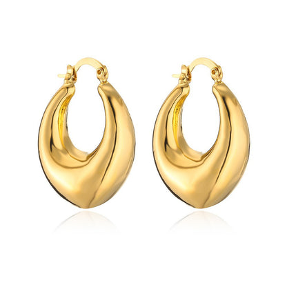 18K Gold-Plated Copper Geometric Earrings ·hollow design