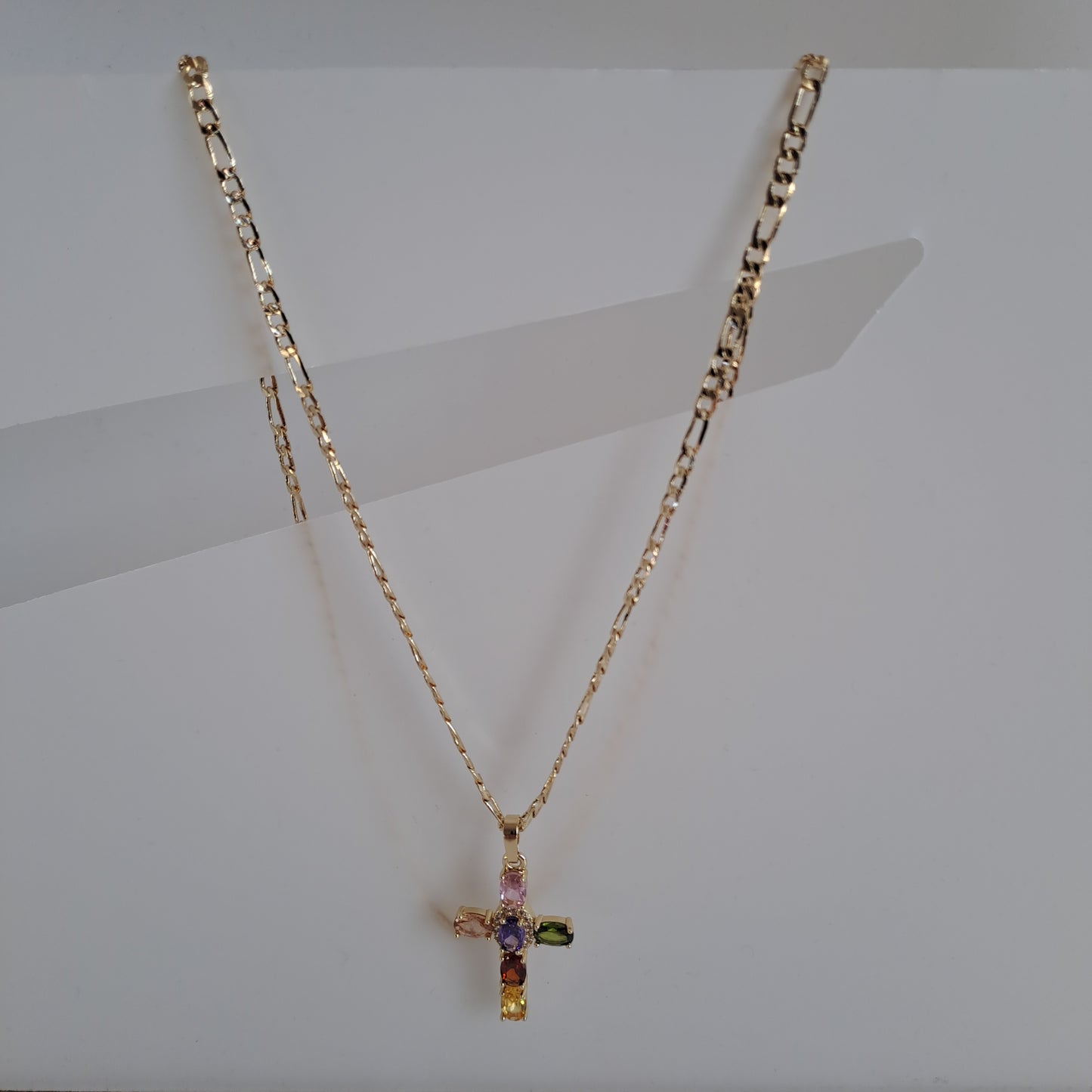 18k gold-plated necklace with zircons,length 50cm