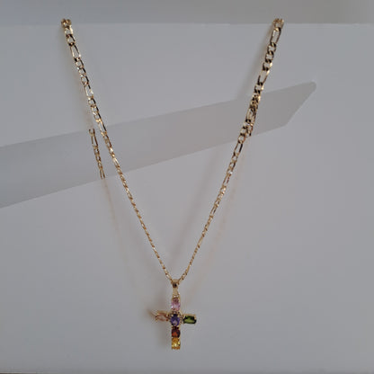 18k gold-plated necklace with zircons,length 50cm