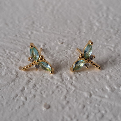 Gold-plated dragonfly mini stud