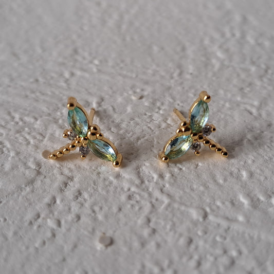 Gold-plated dragonfly mini stud