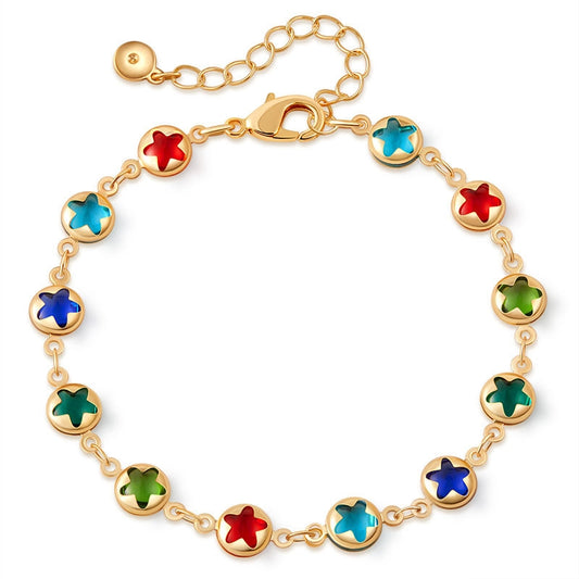 18k gold-plated crystal bracelet/star glass diamond