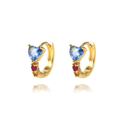 18K gold-plated copper earrings set with blue tanzanite sapphires