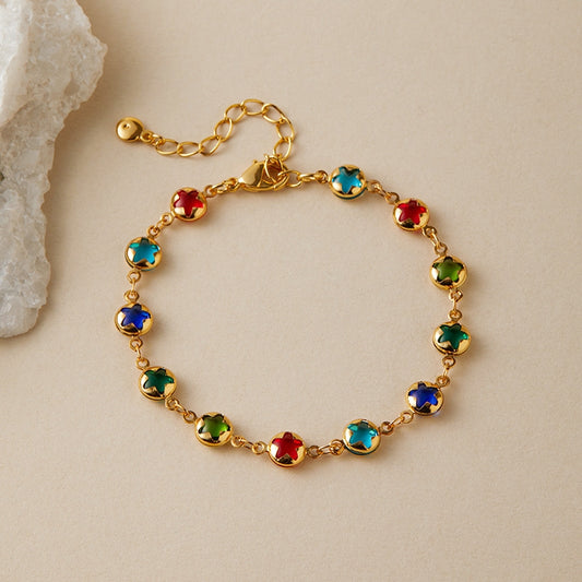 18k gold-plated crystal bracelet/star glass diamond